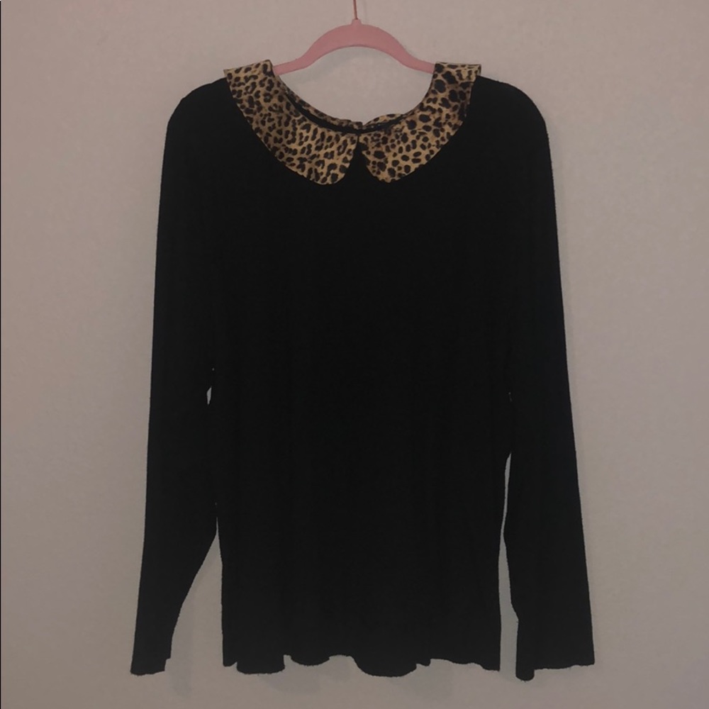 Torrid Sweater with Cheetah Collar